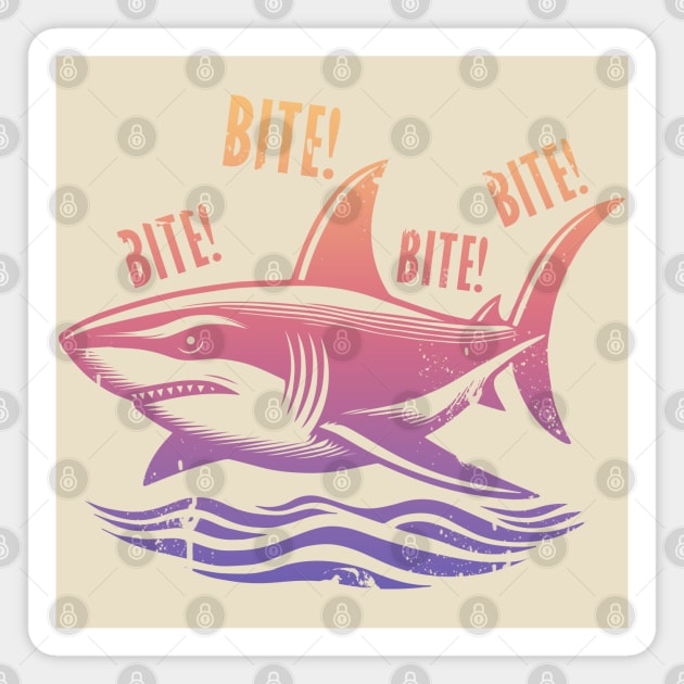 Bite Bite Shark Full Color Magnet by TwirlArt